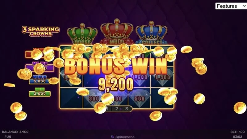 3 Sparking Crowns bonus kazancı