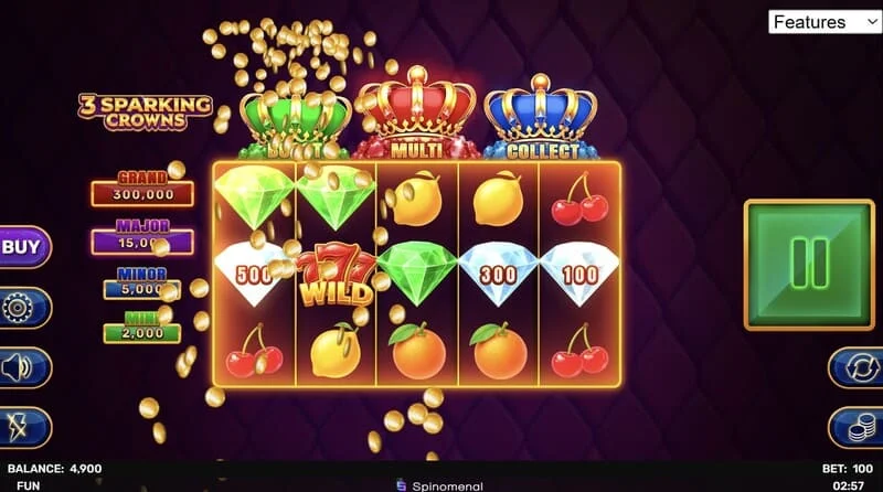 3 Sparking Crowns wild kazancı